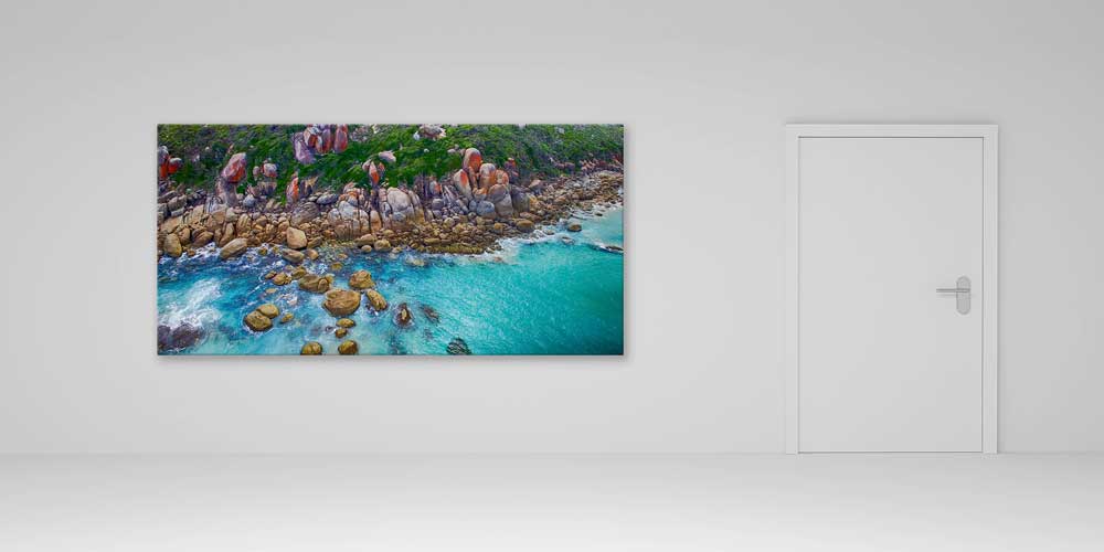 Kayalık Kıyı ve Turkuaz Deniz Fotoğraf Sanatı Büyük Ebat Duvar Dekoru 14103