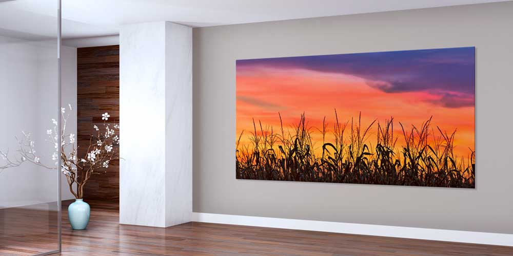Gün Batımında Kırsal Tarla Silüeti Büyük Ebat Duvar Dekor Ürünü 14145