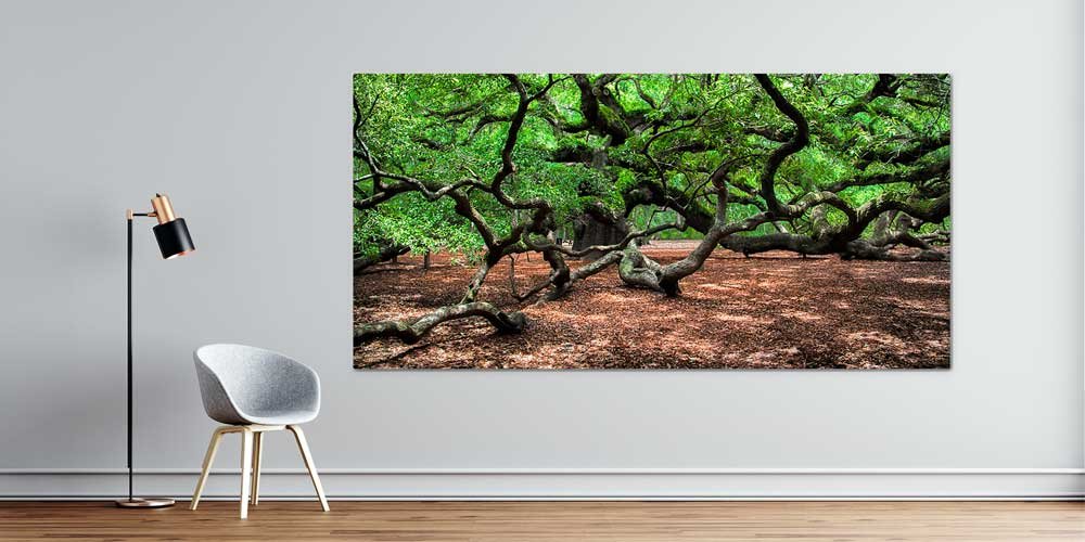 wall-art-decor-14159-00 Kıvrımlı Ağaç Dallarıyla Mistik Orman Manzarası Büyük Ebat Duvar Dekor Ürünü 14159