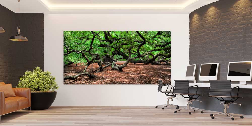 Kıvrımlı Ağaç Dallarıyla Mistik Orman Manzarası Büyük Ebat Duvar Dekor Ürünü 14159