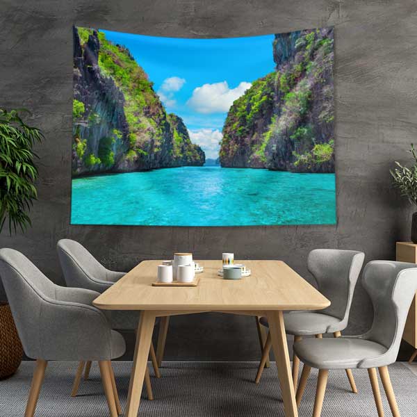 Tropik Lagün Manzarası Asya Temalı Duvar Örtüsü 14311