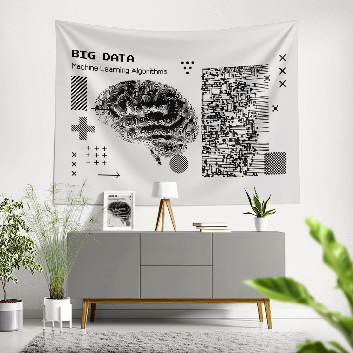 Big Data ve Yapay Zeka Tasarımlı Teknoloji Duvar Örtüsü 5406