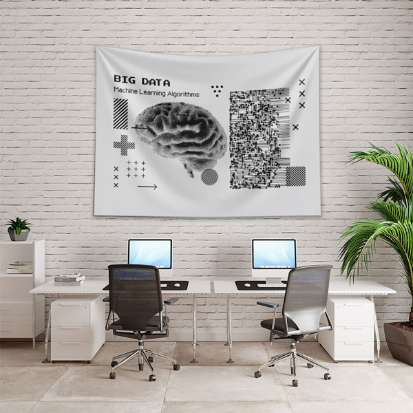 Big Data ve Yapay Zeka Tasarımlı Teknoloji Duvar Örtüsü 5406