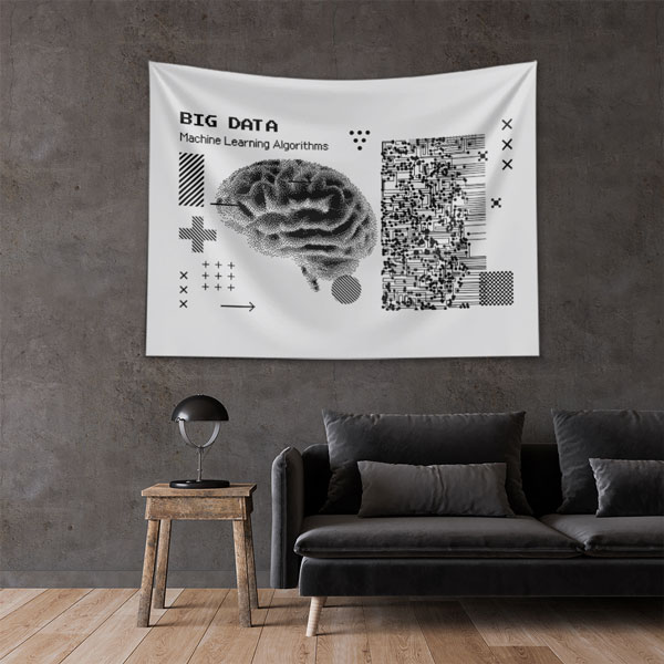 Big Data ve Yapay Zeka Tasarımlı Teknoloji Duvar Örtüsü 5406