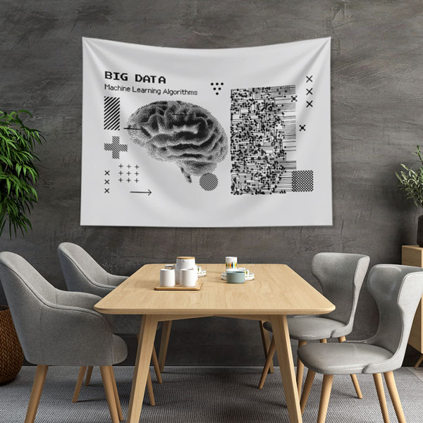 Big Data ve Yapay Zeka Tasarımlı Teknoloji Duvar Örtüsü 5406
