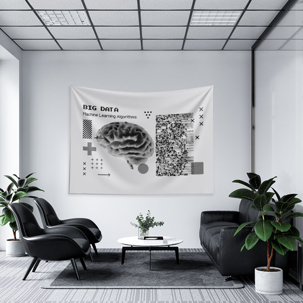 Big Data ve Yapay Zeka Tasarımlı Teknoloji Duvar Örtüsü 5406