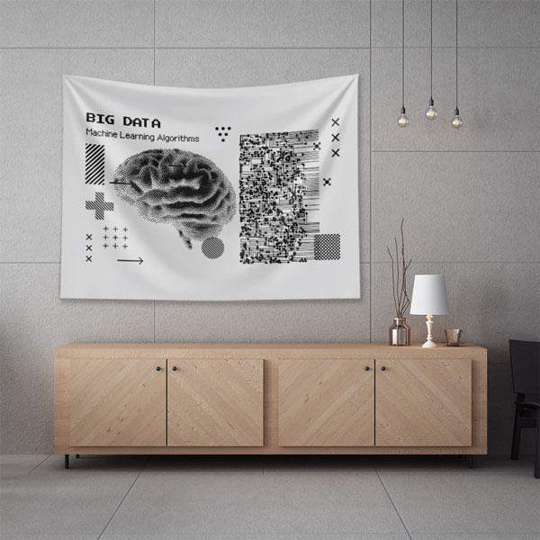 Big Data ve Yapay Zeka Tasarımlı Teknoloji Duvar Örtüsü 5406