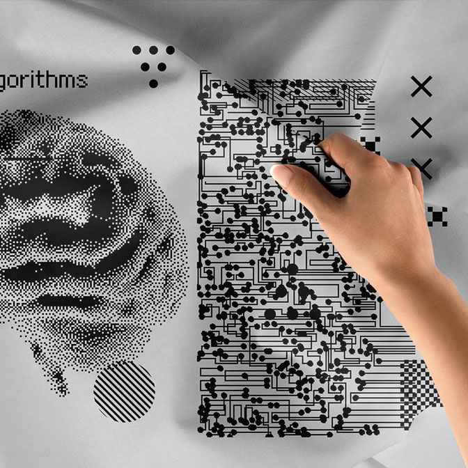 Big Data ve Yapay Zeka Tasarımlı Teknoloji Duvar Örtüsü 5406