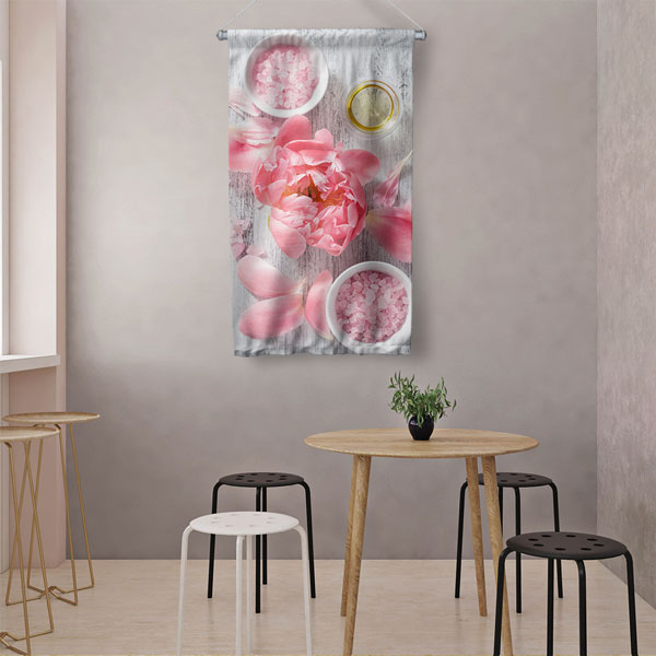 Spa Çiçek ve Banyo Tuzu Duvar Flaması 5978