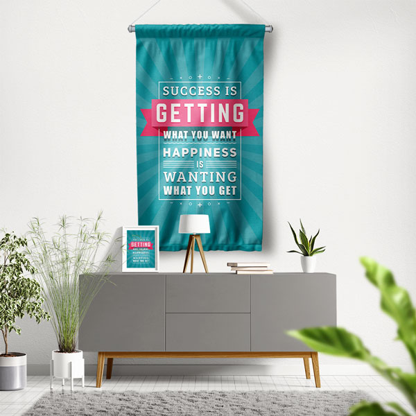 Duvar Sanatı Dekor Flaması - Başarı ve Mutluluk Tanımı 10255