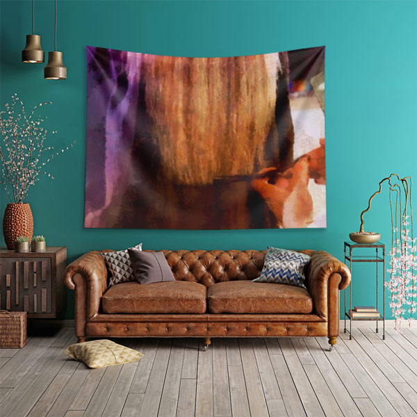 Sanatsal Saç Kesimi Temalı Kuaför Duvar Örtüsü 5741