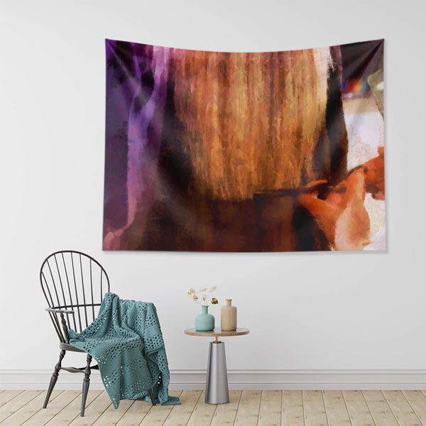 Sanatsal Saç Kesimi Temalı Kuaför Duvar Örtüsü 5741