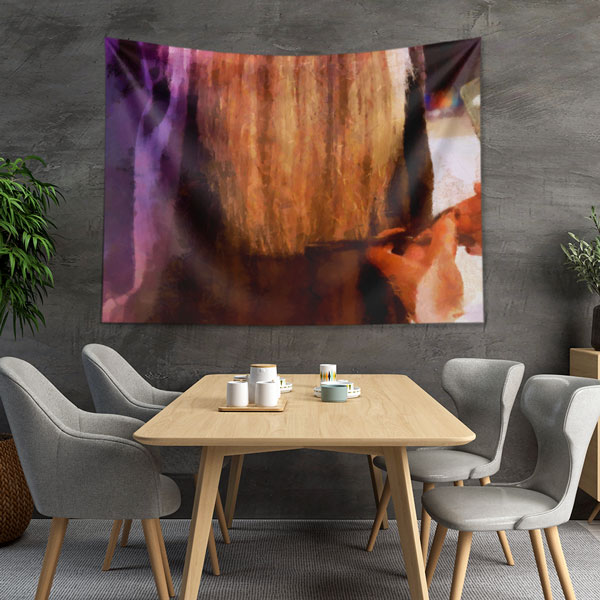 Sanatsal Saç Kesimi Temalı Kuaför Duvar Örtüsü 5741