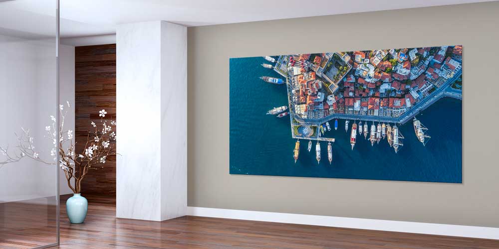 Ege Limanı Havadan Marina Manzarası Büyük Ebat Duvar Dekoru 11869