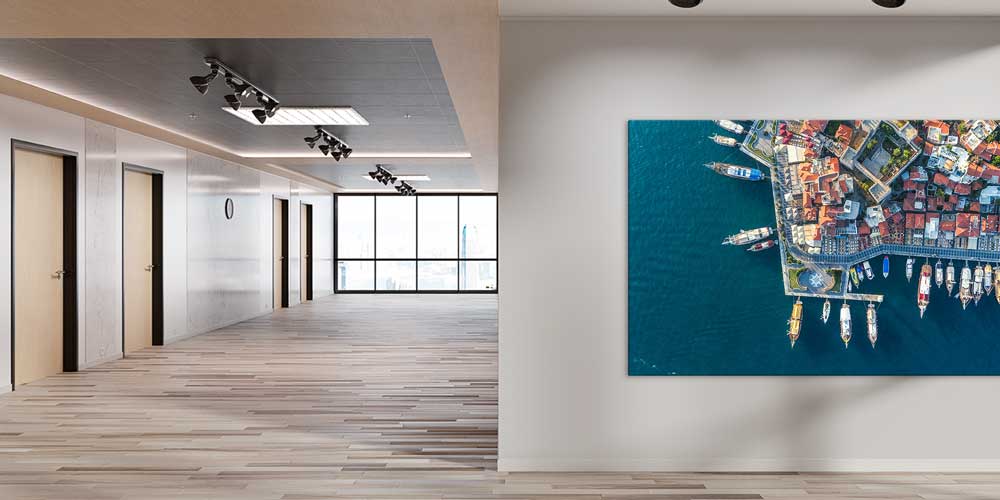 Ege Limanı Havadan Marina Manzarası Büyük Ebat Duvar Dekoru 11869