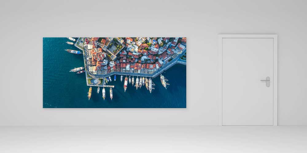 Ege Limanı Havadan Marina Manzarası Büyük Ebat Duvar Dekoru 11869