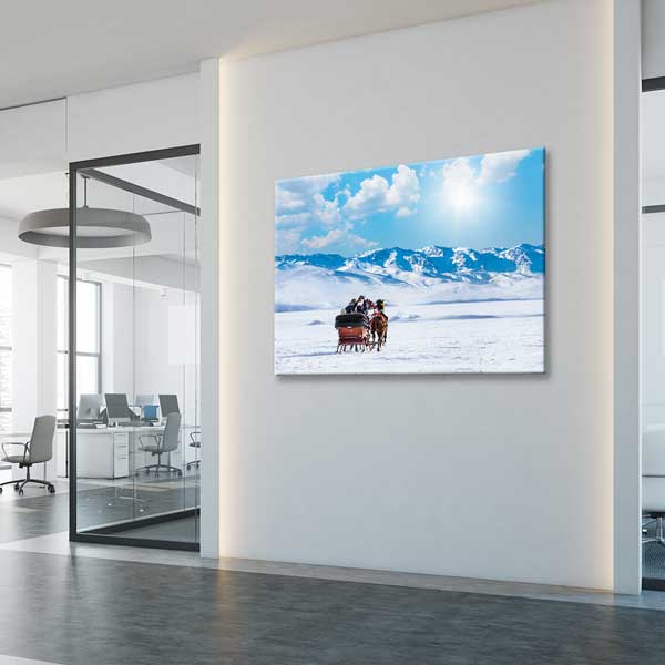 Doğu Anadolu Kış Manzarası Atlı Kızak Kanvas Tablo 11993