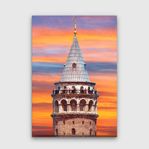 Galata Kulesi Gün Batımı Mimari Kanvas Tablo 12065