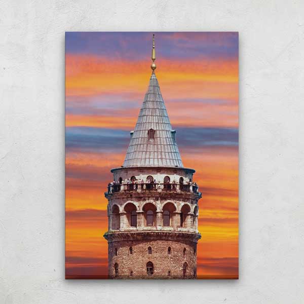 Galata Kulesi Gün Batımı Mimari Kanvas Tablo 12065