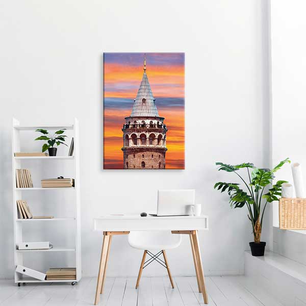 Galata Kulesi Gün Batımı Mimari Kanvas Tablo 12065