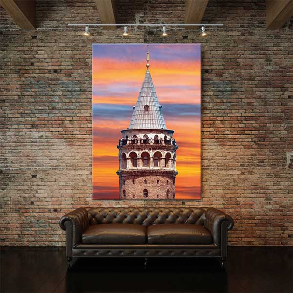 Galata Kulesi Gün Batımı Mimari Kanvas Tablo 12065