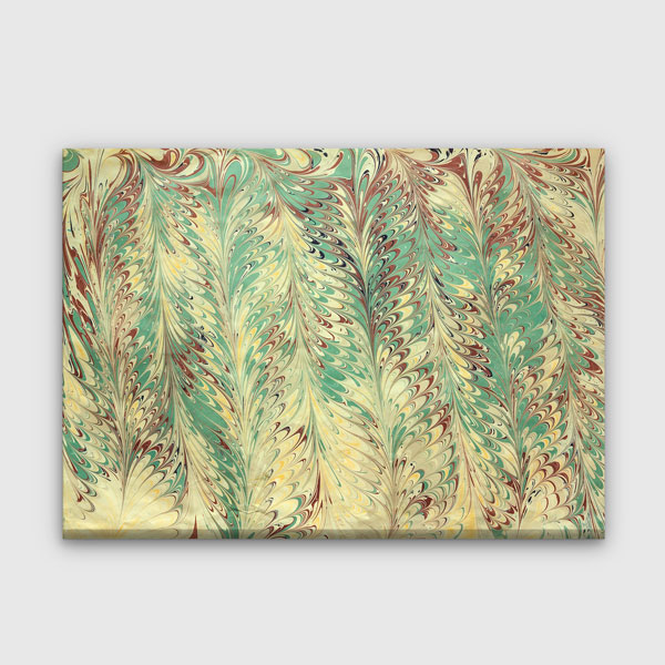 Geleneksel Türk Taraklı Ebru Desenli Duvar Tablosu Kanvas Tablo 12134