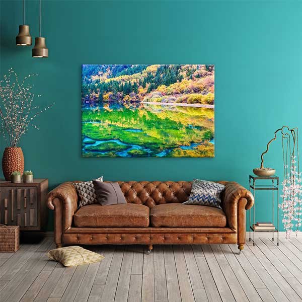 Renkli Göl Yansıması Kanvas Tablo – Doğal Manzara Fotoğraf Sanatı 13322
