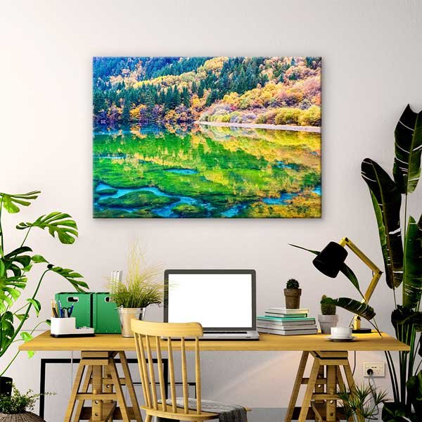 Renkli Göl Yansıması Kanvas Tablo – Doğal Manzara Fotoğraf Sanatı 13322