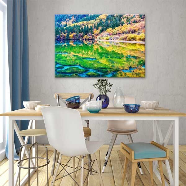 Renkli Göl Yansıması Kanvas Tablo – Doğal Manzara Fotoğraf Sanatı 13322