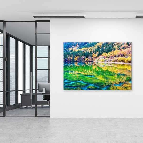 Renkli Göl Yansıması Kanvas Tablo – Doğal Manzara Fotoğraf Sanatı 13322
