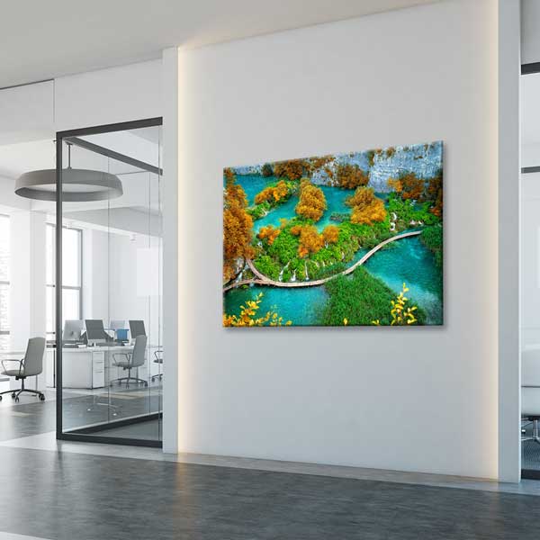 Plitvice Gölleri Ahşap Yürüyüş Yolu Manzarası Kanvas Tablo 13491