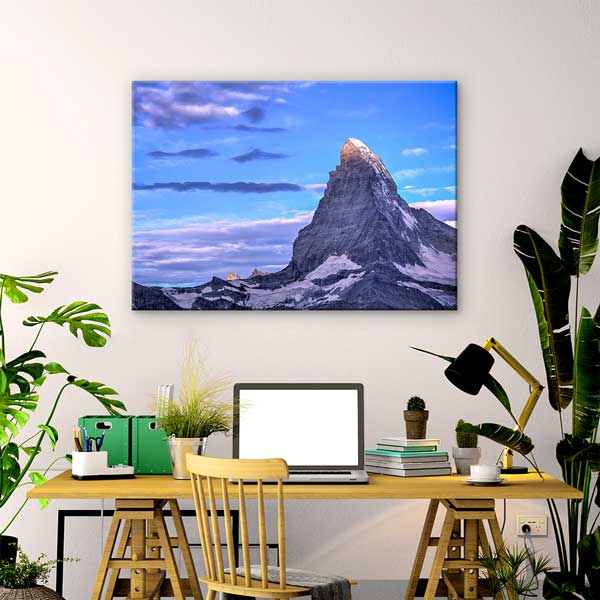Matterhorn Zirvesi Dağ Manzarası Kanvas Tablo 13506
