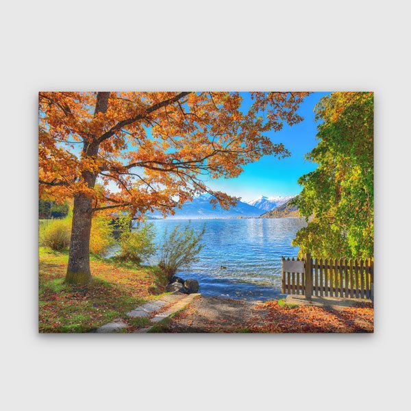 Sonbahar Göl Manzarası Kanvas Tablo 13521
