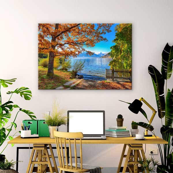 Sonbahar Göl Manzarası Kanvas Tablo 13521