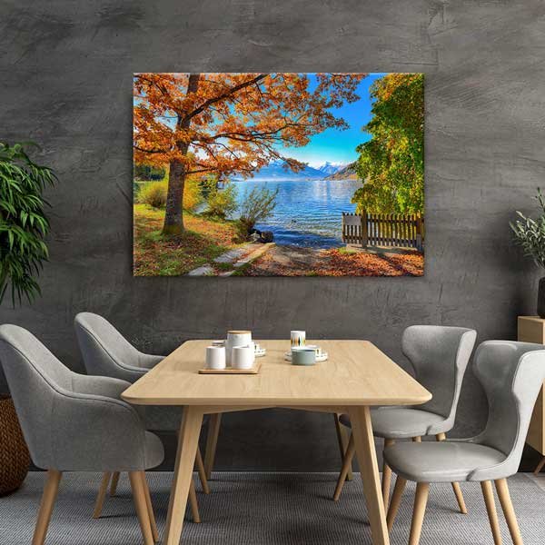 Sonbahar Göl Manzarası Kanvas Tablo 13521