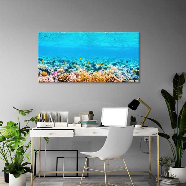 wall-art-design-13663-02 Mercan Resifi ve Tropik Balıklar Su Altı Manzara Kanvas Tablo – 13663