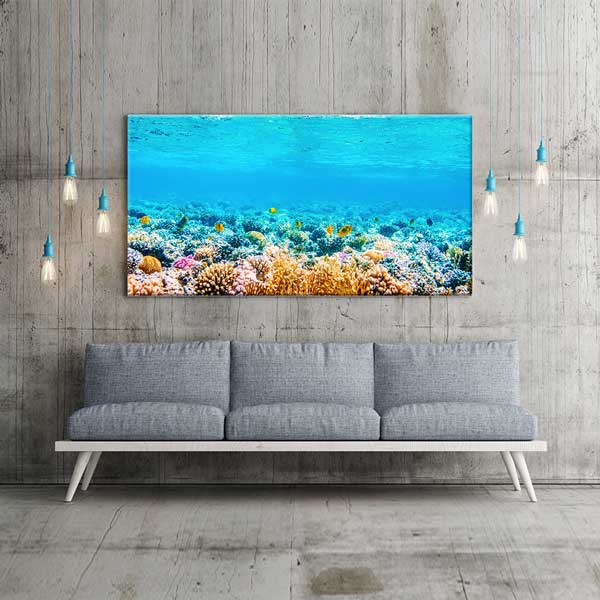 wall-art-design-13663-04 Mercan Resifi ve Tropik Balıklar Su Altı Manzara Kanvas Tablo – 13663