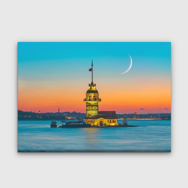 Kız Kulesi Gün Batımı Manzaralı Kanvas Tablo 12068