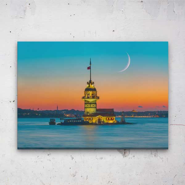 Kız Kulesi Gün Batımı Manzaralı Kanvas Tablo 12068