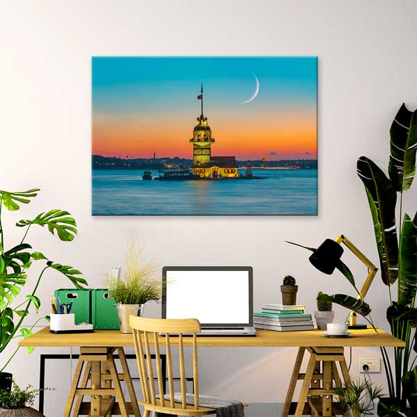 Kız Kulesi Gün Batımı Manzaralı Kanvas Tablo 12068