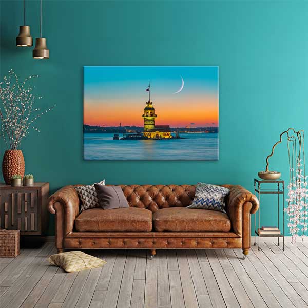 Kız Kulesi Gün Batımı Manzaralı Kanvas Tablo 12068