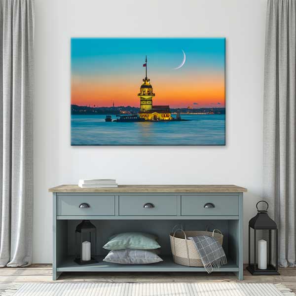 Kız Kulesi Gün Batımı Manzaralı Kanvas Tablo 12068