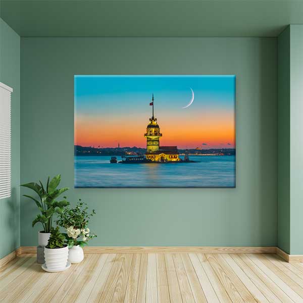 Kız Kulesi Gün Batımı Manzaralı Kanvas Tablo 12068