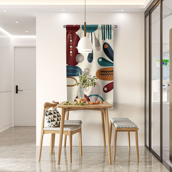 Soyut Renk Bloklu Minimal Duvar Flaması – Modern Grafik Dekor 6291