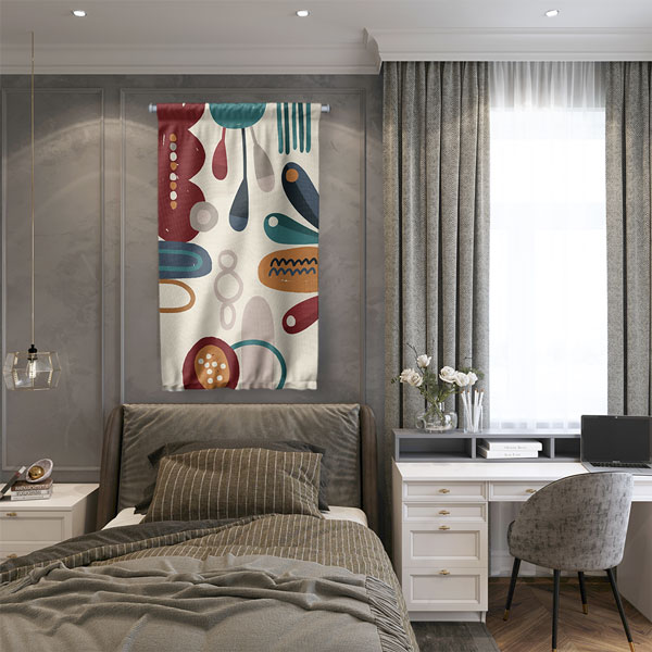 Soyut Renk Bloklu Minimal Duvar Flaması – Modern Grafik Dekor 6291