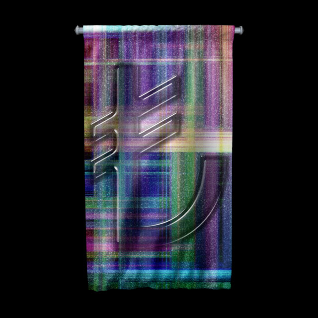 Renkli Geometrik Euro Sembolü Tasarımlı Duvar Flaması Kumaş Baskı 5359