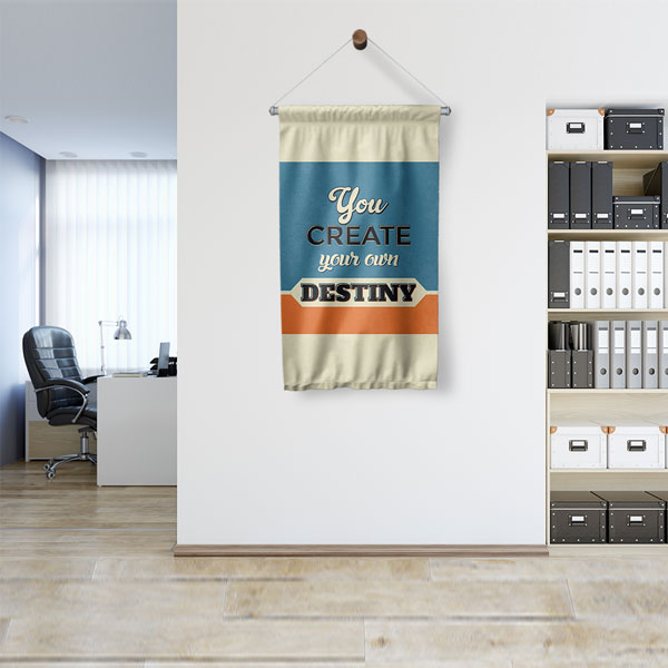 You Create Your Own Destiny Motivasyon Duvar Flaması Kumaş Baskı 7684