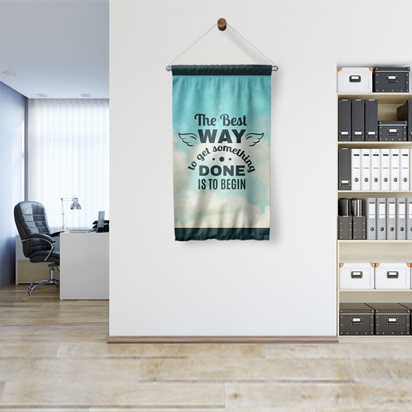 wall-banner-art-decor-7690-03 The Best Way To Get Something Done Is To Begin Motivasyon Duvar Flaması Kumaş Baskı 7690