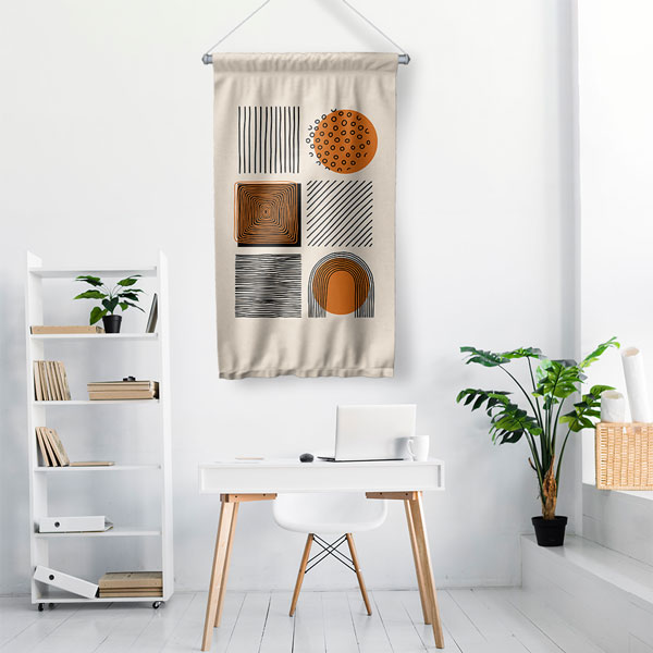 Geometrik Soyut Desenli Minimal Duvar Flaması 6301