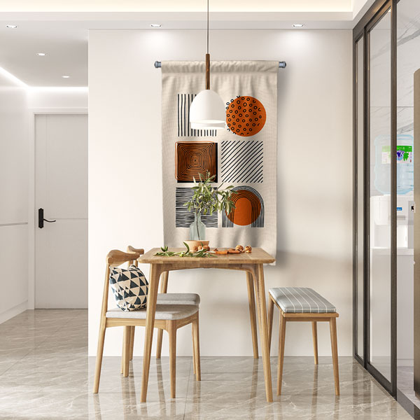 Geometrik Soyut Desenli Minimal Duvar Flaması 6301